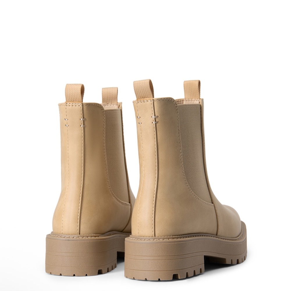 Dream Pairs Ankle Boot Chelsea lug Boots Block Heel Platform Booties Tan‎ size 9 - Picture 5 of 10